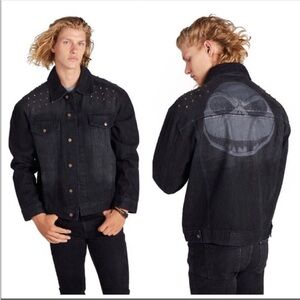 Disney Nightmare before Christmas denim studded jacket size small edgy spooky